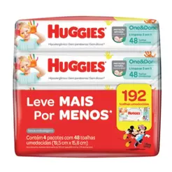 Lenço Umedecido Huggies Rosto e Corpo Leve 4 Pague 3