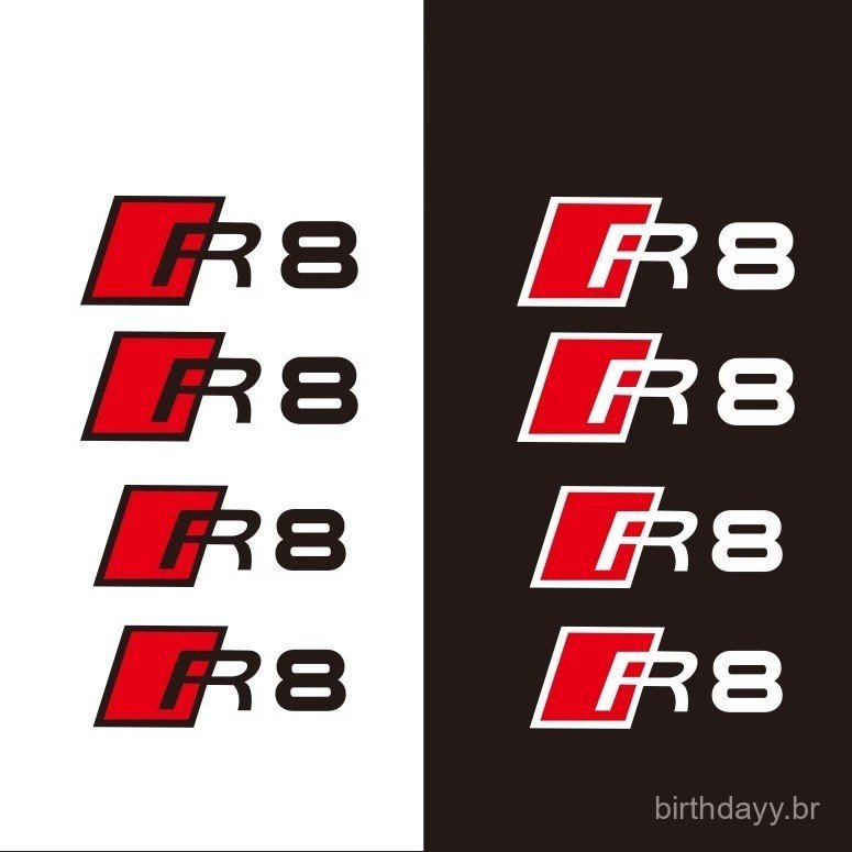 Novos adesivos para pinças de freio de carro, adequados para pinças de freio do Audi R8, adesivos de freio, adesivos res