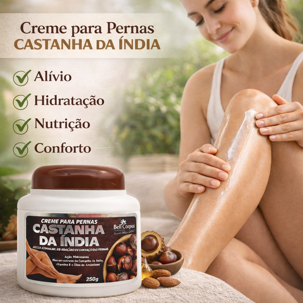 Creme Castanha da Índia  Bell Corpus 250g Creme para Pernas Cuidado Corporal