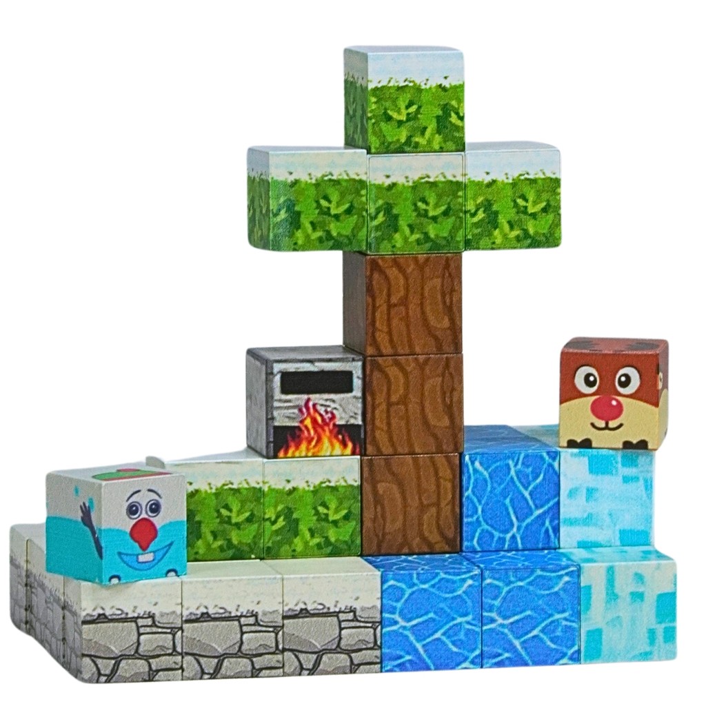 Blocos De Montar Empilhar Magnéticos Mini Blocos Bonequinhos - Castela