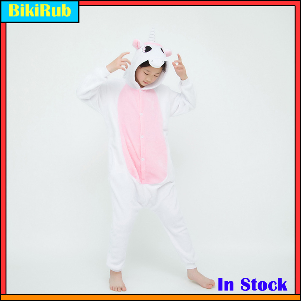 Macacão De Unicórnio Fofo Kigurumi De Natal Para Meninos E Meninas – Pijama De Flanela Macia Com Capuz , Perfeito Dormir