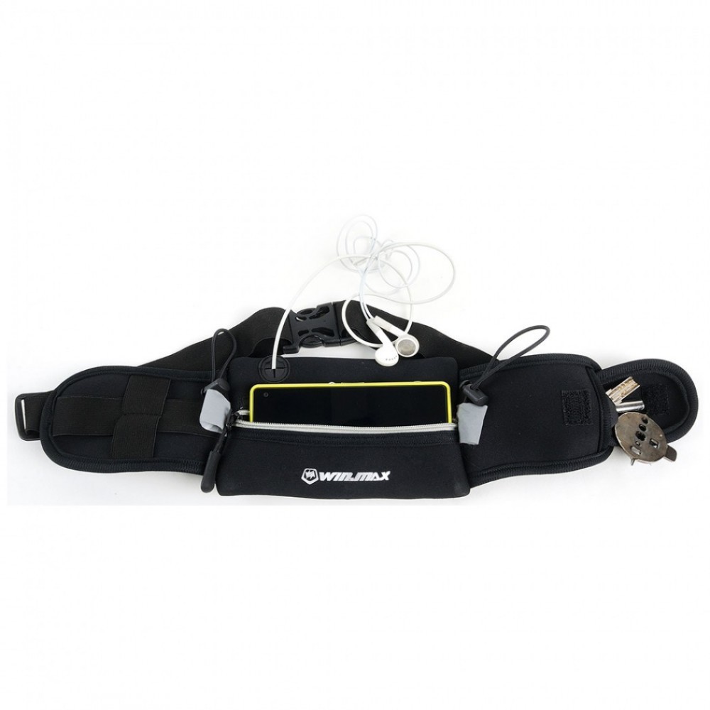 Pochete Esportiva Neoprene Impermeável Winmax 3 Compartimentos Preta Preto