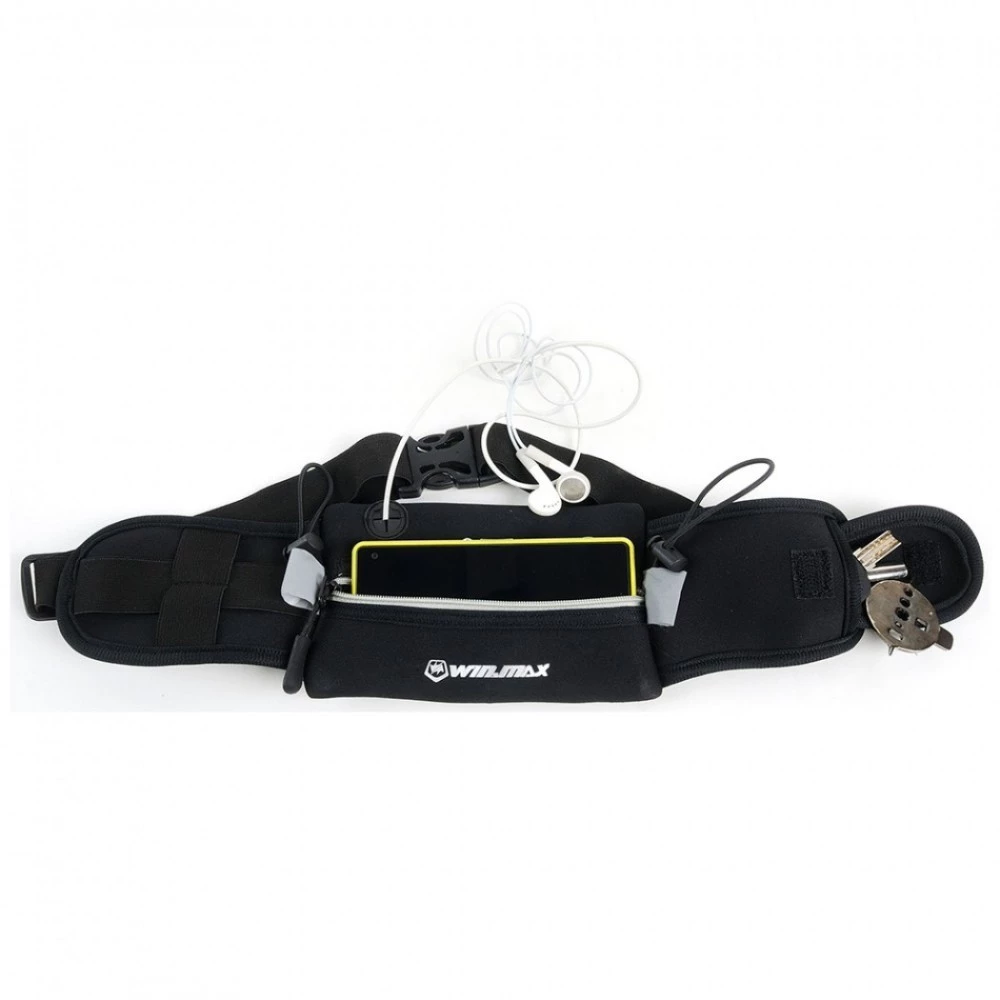 Pochete Esportiva Neoprene Impermeável Winmax 3 Compartimentos Preta Preto