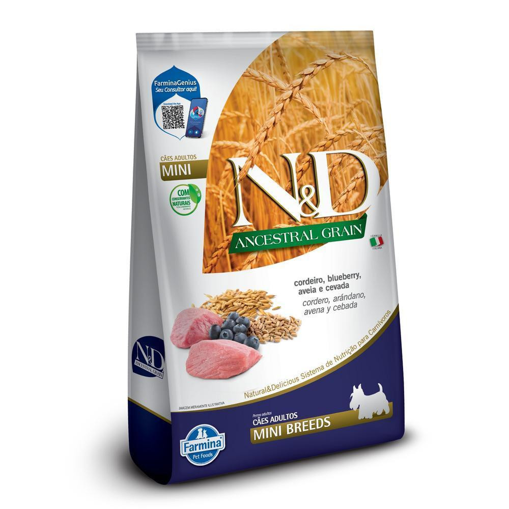 NeD Ancestral para Cães Adultos de Raças Mini e Pequenas Sabor Cordeiro, Blueber