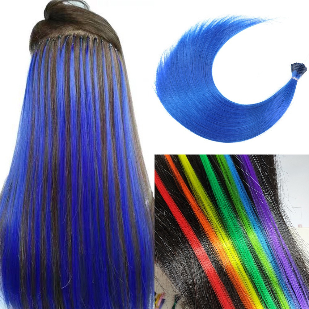 10 Peças de Cabelo Falso Colorido Kanekalon com Laço para Extensões de Cabelo, Acessórios para Meninas e Mulheres OETX