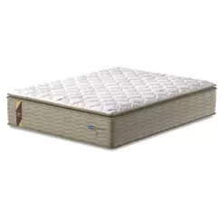 Colchão Casal Queen Molas Guarda Costas Max Pillow Top 158x198x40cm Bege / Branco Probel - Suporta até 180kg por Pessoa