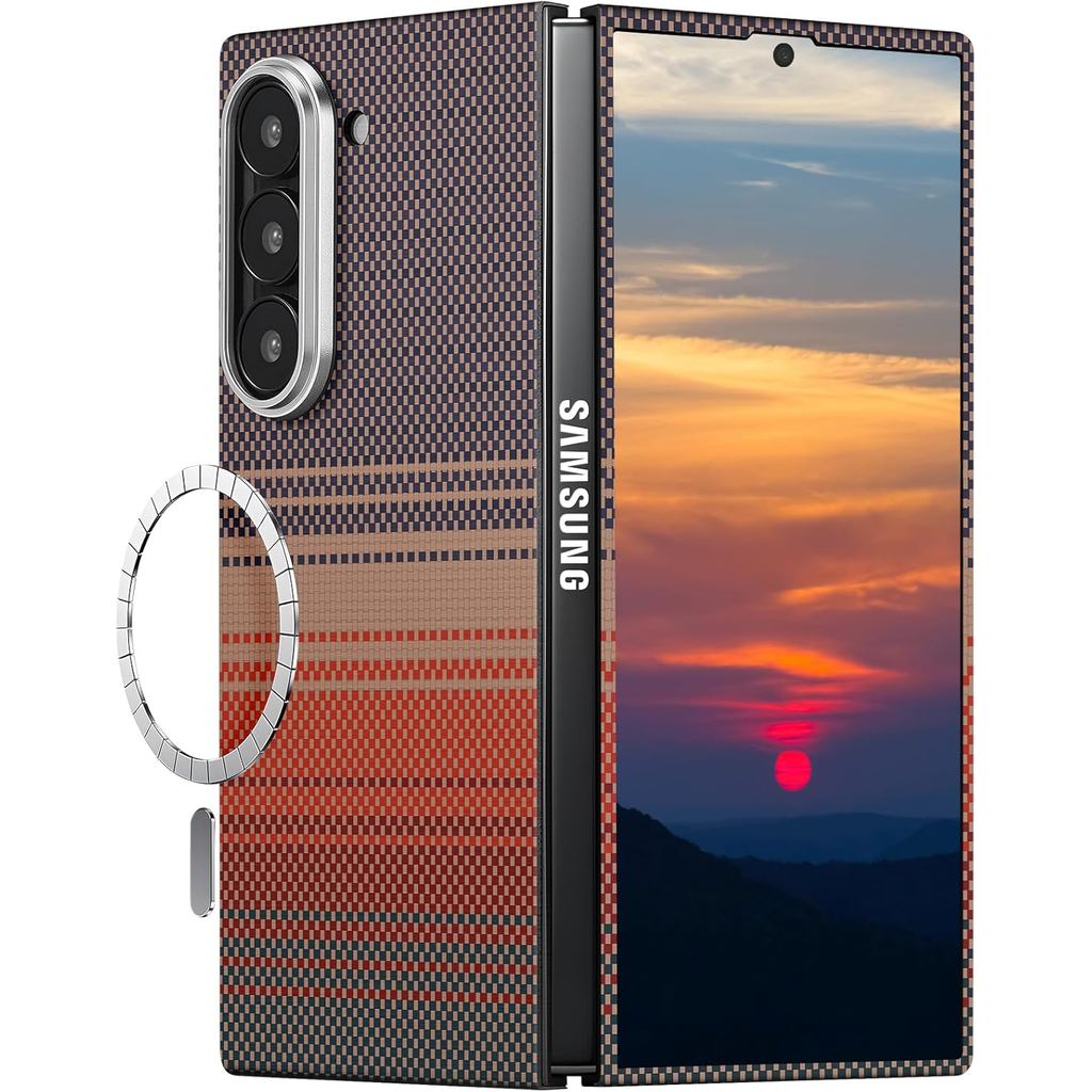 for Galaxy z Fold 7 case, Sunset-[1500D Aramid Fiber Made] - [2.0 Camera Lens Pr