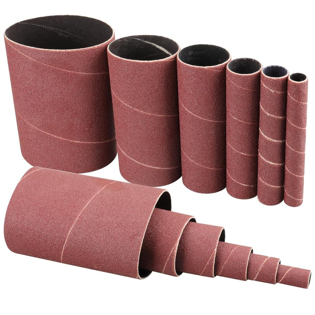 Spindle Sander Sleeves,12PCS Oscillating Sanders for Woodworking,120 Grit Sanding Drums for Dremel Rotary Tool, 4-1/2” L