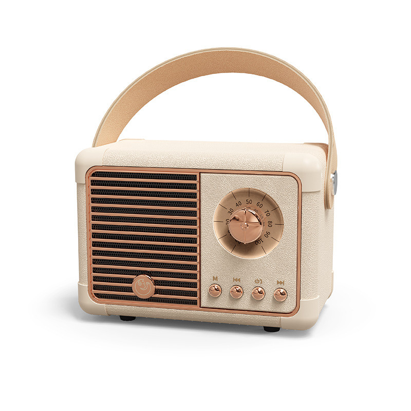Caixa de som Bluetooth retrô recomendada, mini caixa de som portátil sem fio, rádio portátil com graves para uso externo
