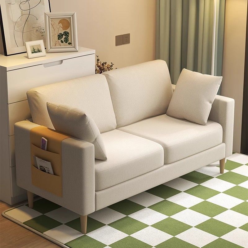 Sofá sala de estar nórdico simples pequeno sofá apartamento quarto três pessoas influenciador tecido simples duplo alugu