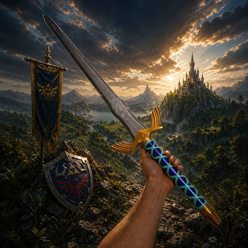 Espada Master Sword Zelda Impressão 3D Expansível 110cm Réplica Colecionável Gamer Decoração Geek Busto Link Hyrule