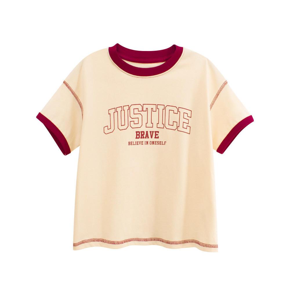 GRrrr puro algodão crianças verão manga curta camiseta verão grandes crianças meninos meninas juventude estilo europeu a