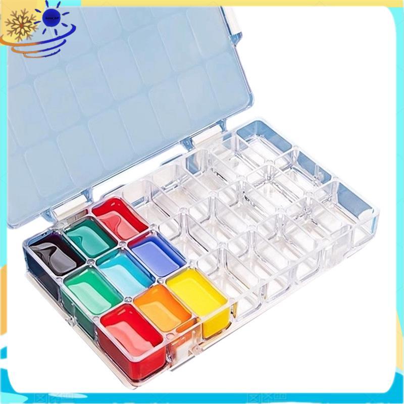 [Le's Shop] Caixa De Pintura Em Aquarela 12 Réguas Portátil Multifuncional Paleta Vazia Óleo Acrílico Guache Subpacote D