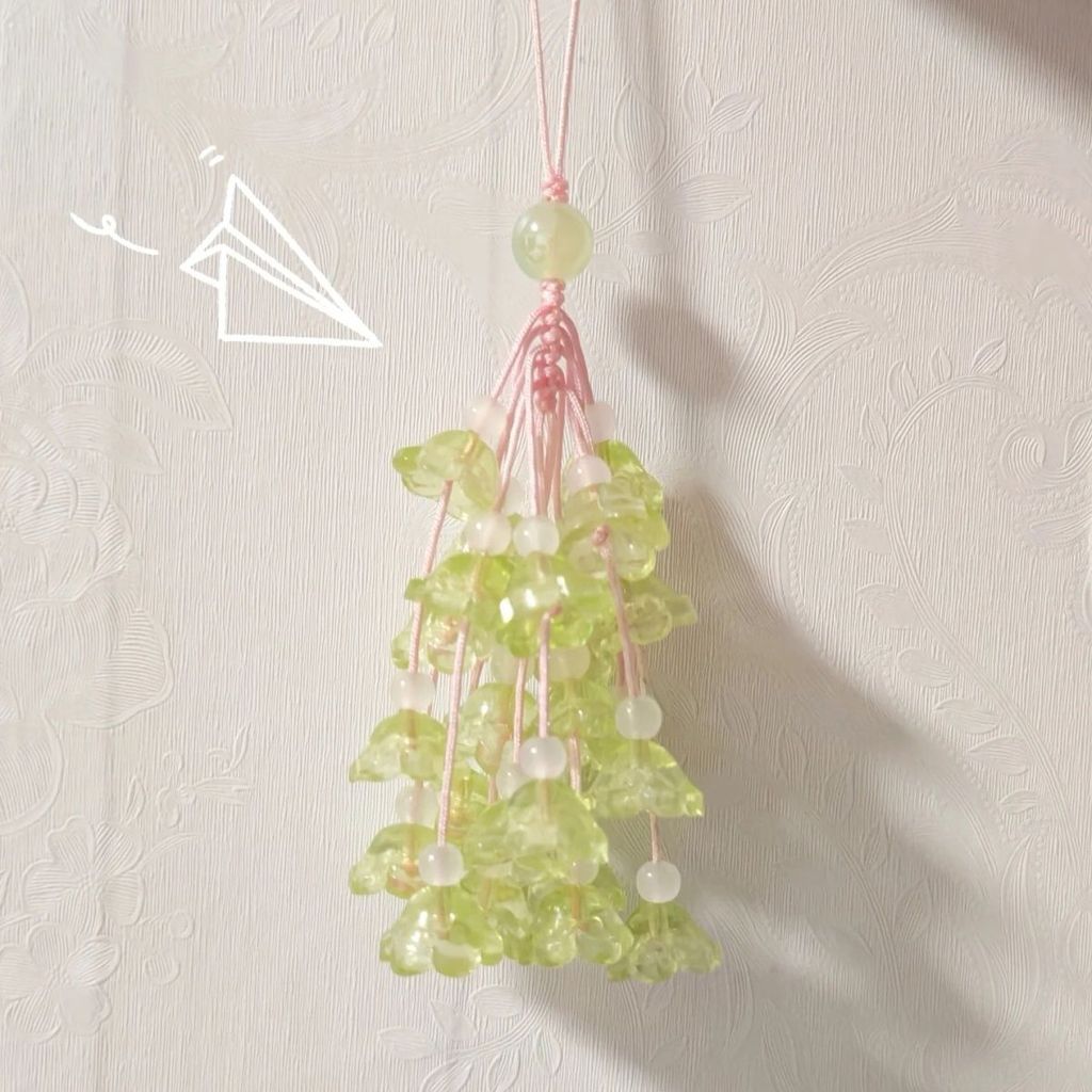Boa sorte lírio do vale sinos de vento rosa branco gradiente verde lírio do vale corrente do telefone móvel novo pingent