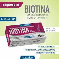 Vitamina Biotina 45µg Cabelos e Unhas 60 Comprimidos - Arte Nativa