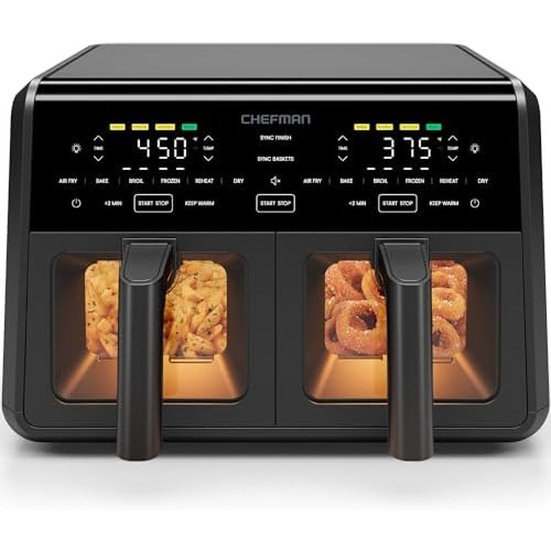 Chefman Air Fryer 6 Em 1 , XL 14 Quartos Multifuncional Airfryer Com Controles De Tela Sensível Ao Toque , Rotisserie , 