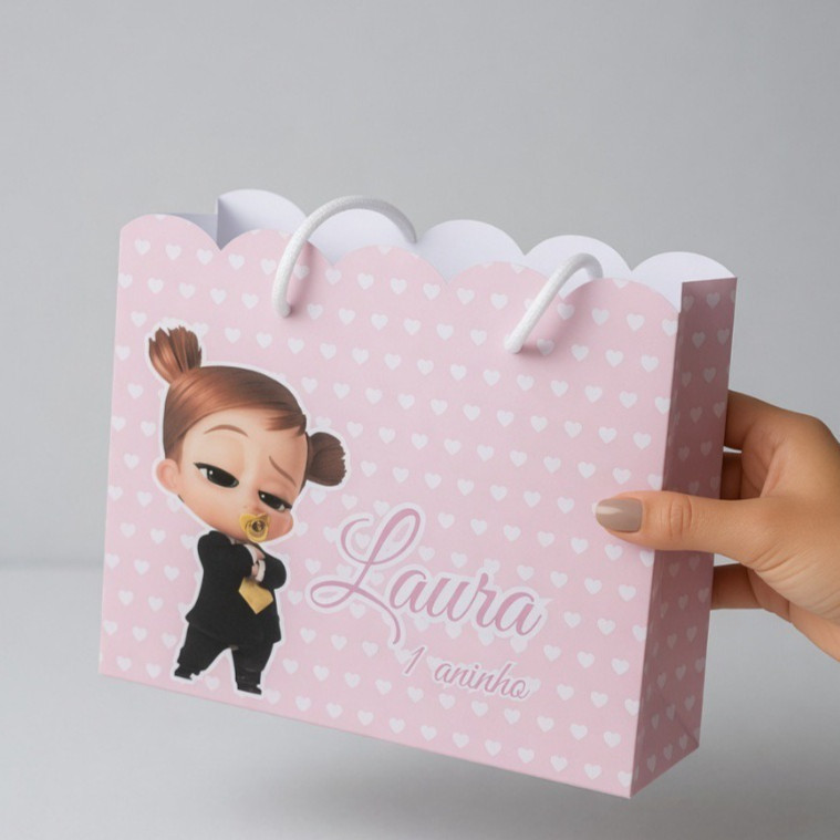 Sacolinhas Nuvem Aniversario Infantil  Personalizada Poderosa Chefinha Menina (20x15x5cm) ENVIO RAPIDO