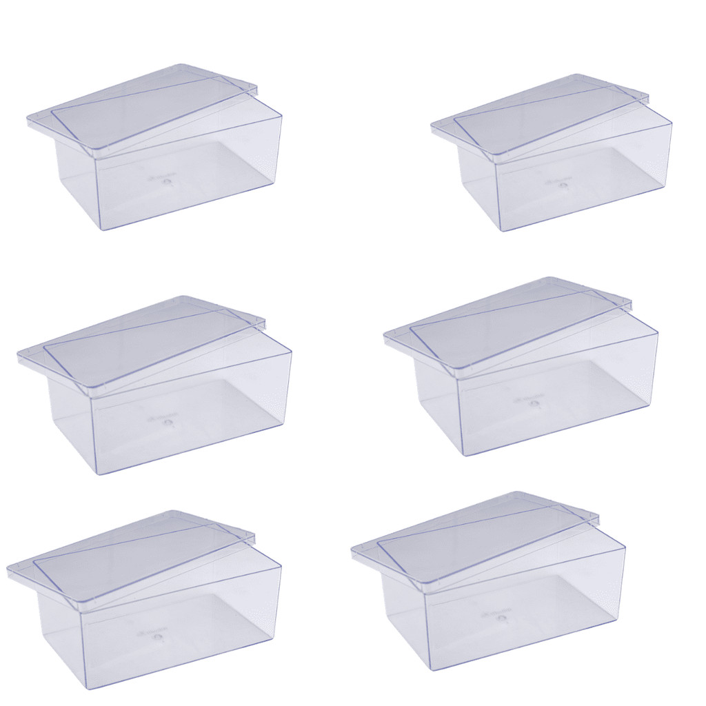 6 Cake Box Retangular 1,5L Blue Star Resistente Sobremesa Delivery Com Tampa Pavê Doces BlueStar