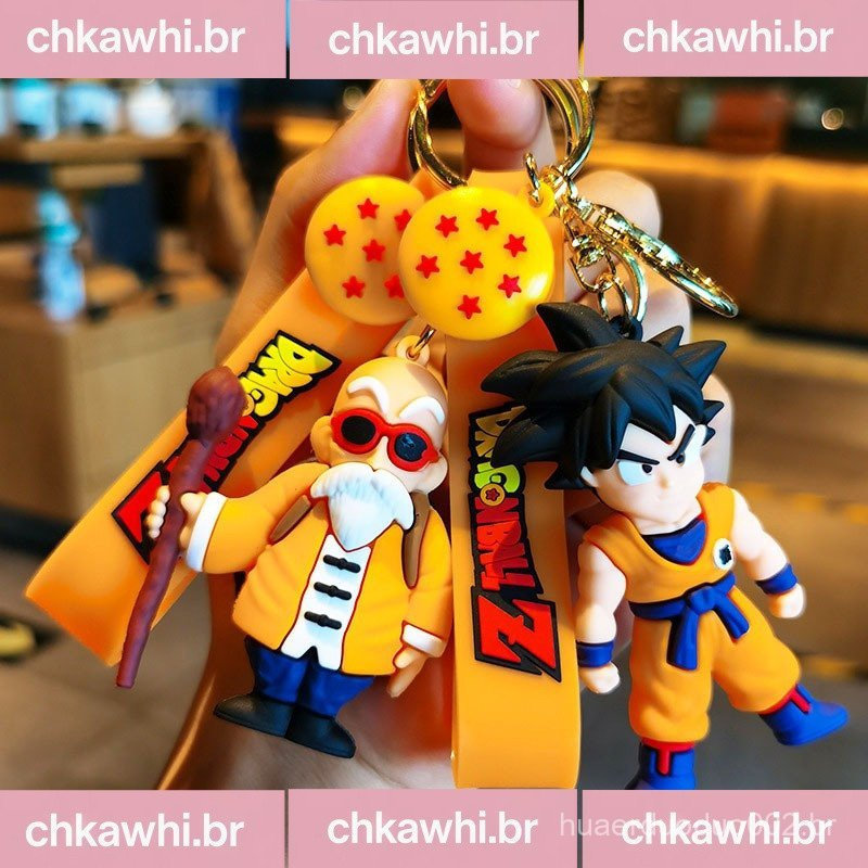 Chaveiro Dragon Ball Z (2ª Geração) - Boneco Goku 3D. Action Figure de Anime, Pingente para Mochila