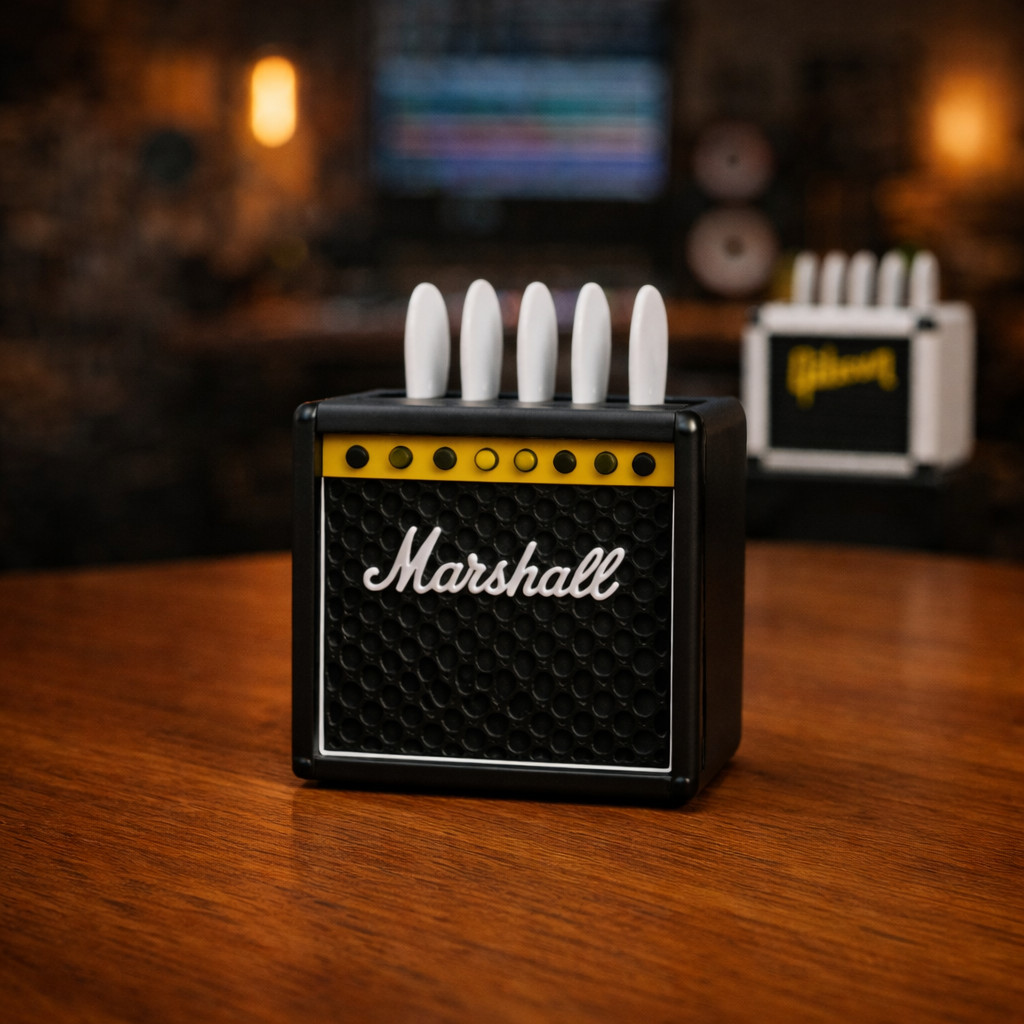 Suporte Palhetas Mini Amplificador Guitarra Violão Porta Picks Organizador