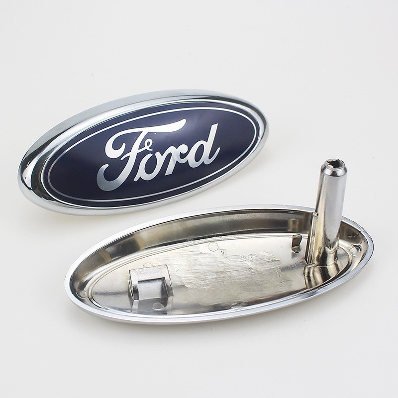 Emblema da Grade Frontal Ford 14,5x6,5cm para Focus Clássico 2005-2013 1.8, Símbolo Azul, Logotipo em ABS, Sinalizador F