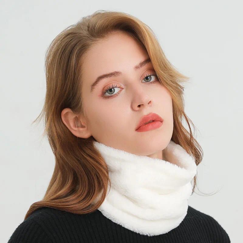 New Cashmere Warm Collor Ring Winter Scarf Solid Plush Thick Outdoor Sport Men Women Neckerchief Full Face Mask