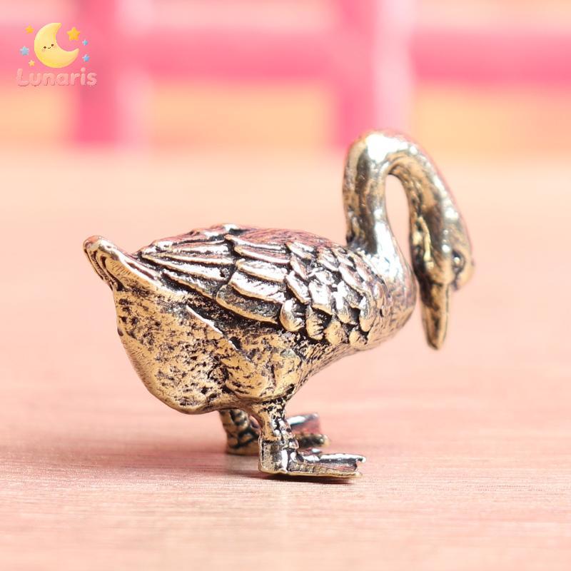Lunaris Bronze Artesanato Antigo Gansos Ornamentos De Chá Pet Escultura Artesanal Para Cerimônia Escritório Em Casa Deco
