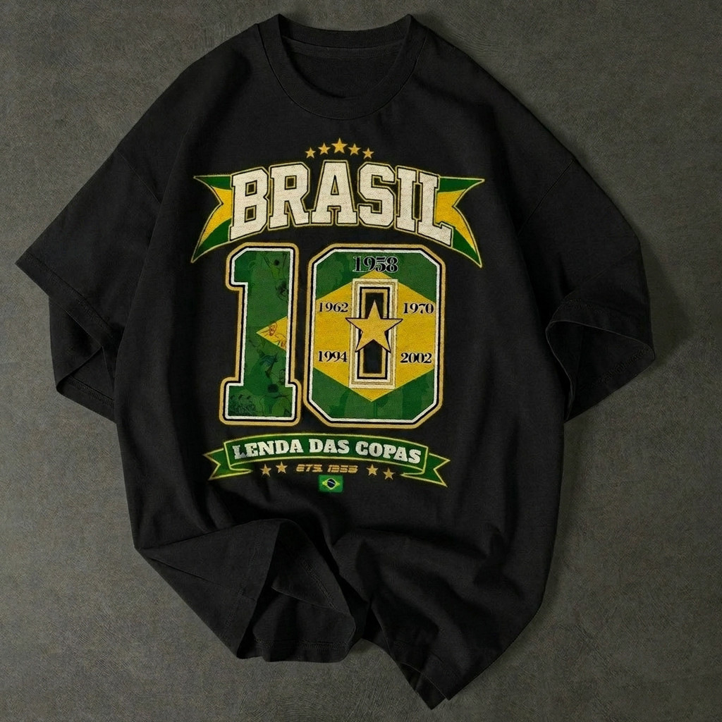 Camiseta Brasil 10 Lendas Copa Treino Seleção Brasileira Torcedor Futebol Streetwear/ Unissex/
