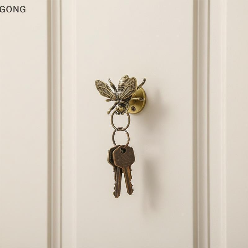 [BI] Criativo Retro Abelha Alça De Bronze Vintage Único Furo Maçanetas Da Porta Do Armário Ouro Móveis Ferragem Guarda-R