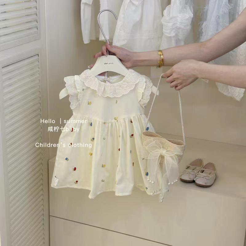 Crianças roupas meninas vestido roupas de verão 2025 novo estilo saia infantil moda vestido de princesa roupas infantis 