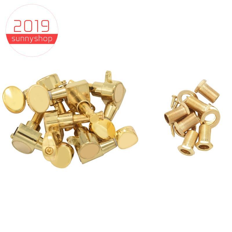 [Bestseller S] 6 Pegs De Afinação De Guitarra VERROUILLAGE Tuner Toca Botão De Cordas 3L + Dourado