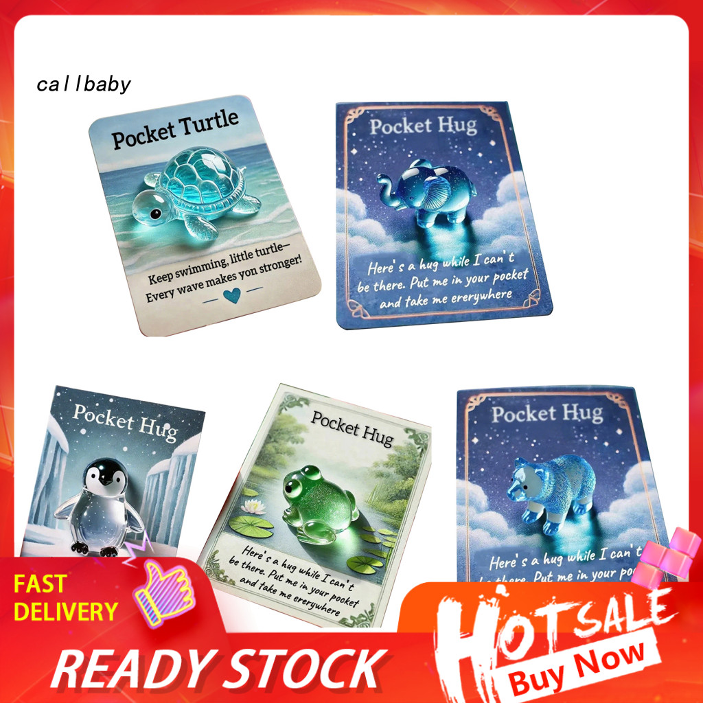 Emotional Support Pocket Hug Token Mini Resin – Turtle Figurine with Encouragement Card Cute Gift for Christmas Birthd