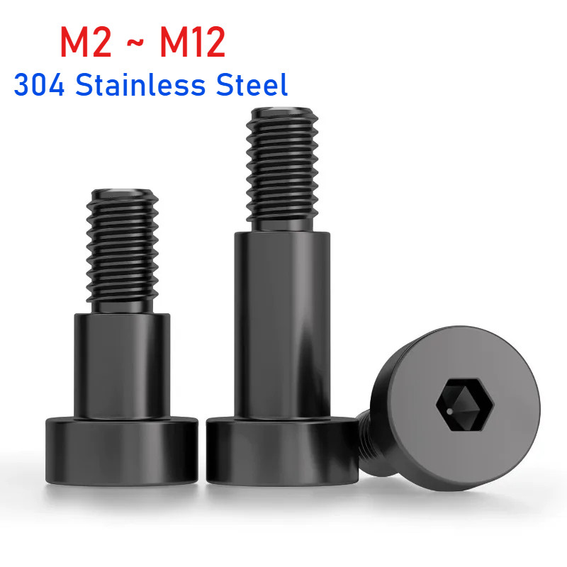 M2 ~ M12 Preto 304 Aço Inoxidável Hexágono Soquete Tampa Cabeça Rolo Rolamento Ombro Parafuso Coisas Allen