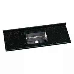 Pia De Cozinha Mármore Sintético 140x55cm Com Cuba Aço Inox Multimóveis CR20473 Preto