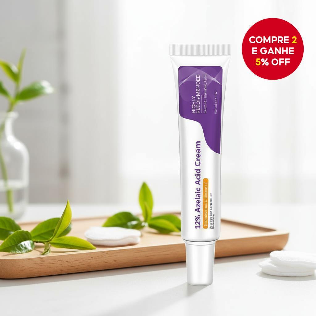 Creme Sérum de Ácido Azelaico 12% para o Rosto, Enriquecido com Niacinamida e Vitamina C, Cuidados com a Pele para