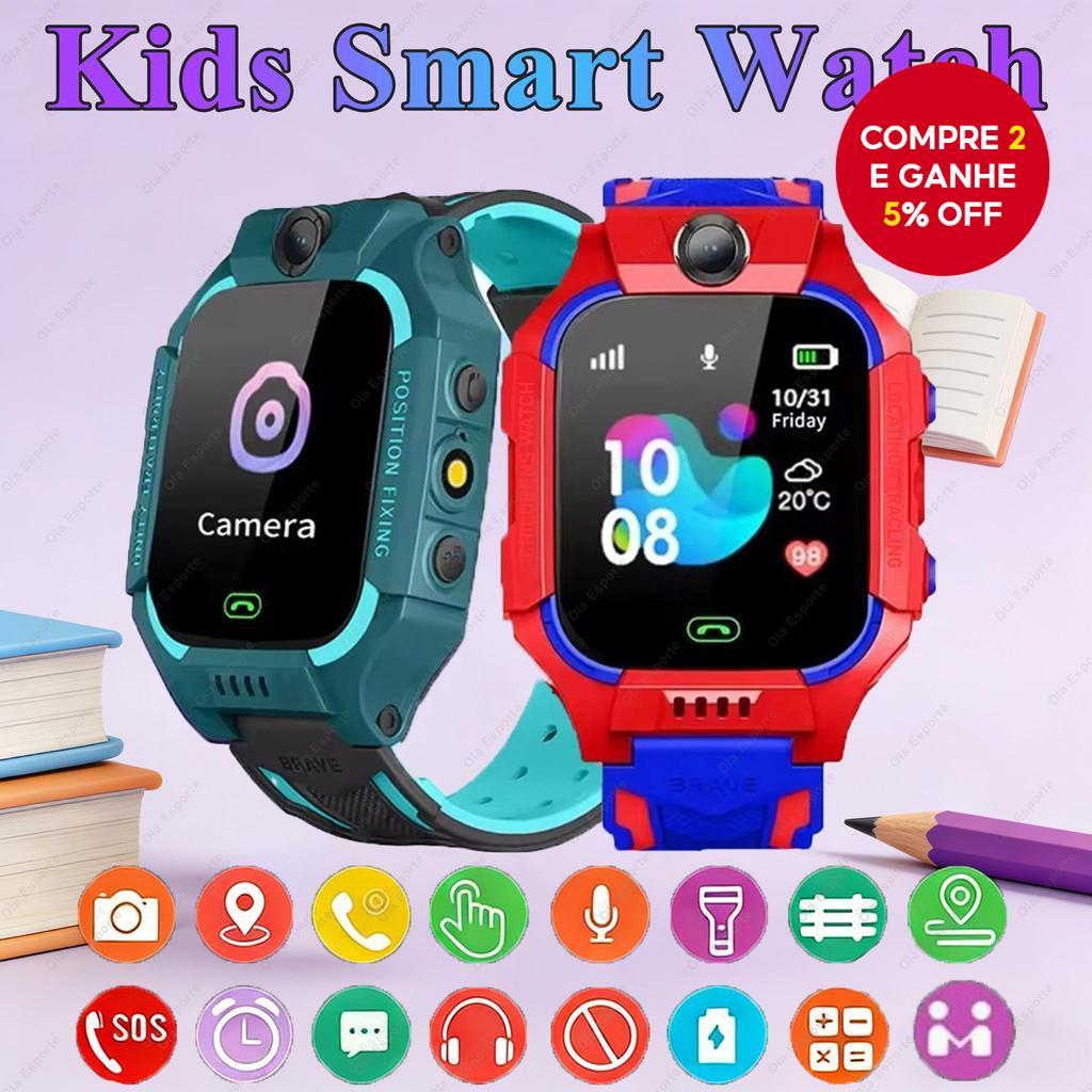 Relógio Inteligente Infantil 2G com Cartão SIM, GPS, Chamada, Câmera HD, À Prova D'água, Presente Compatível com iOS e