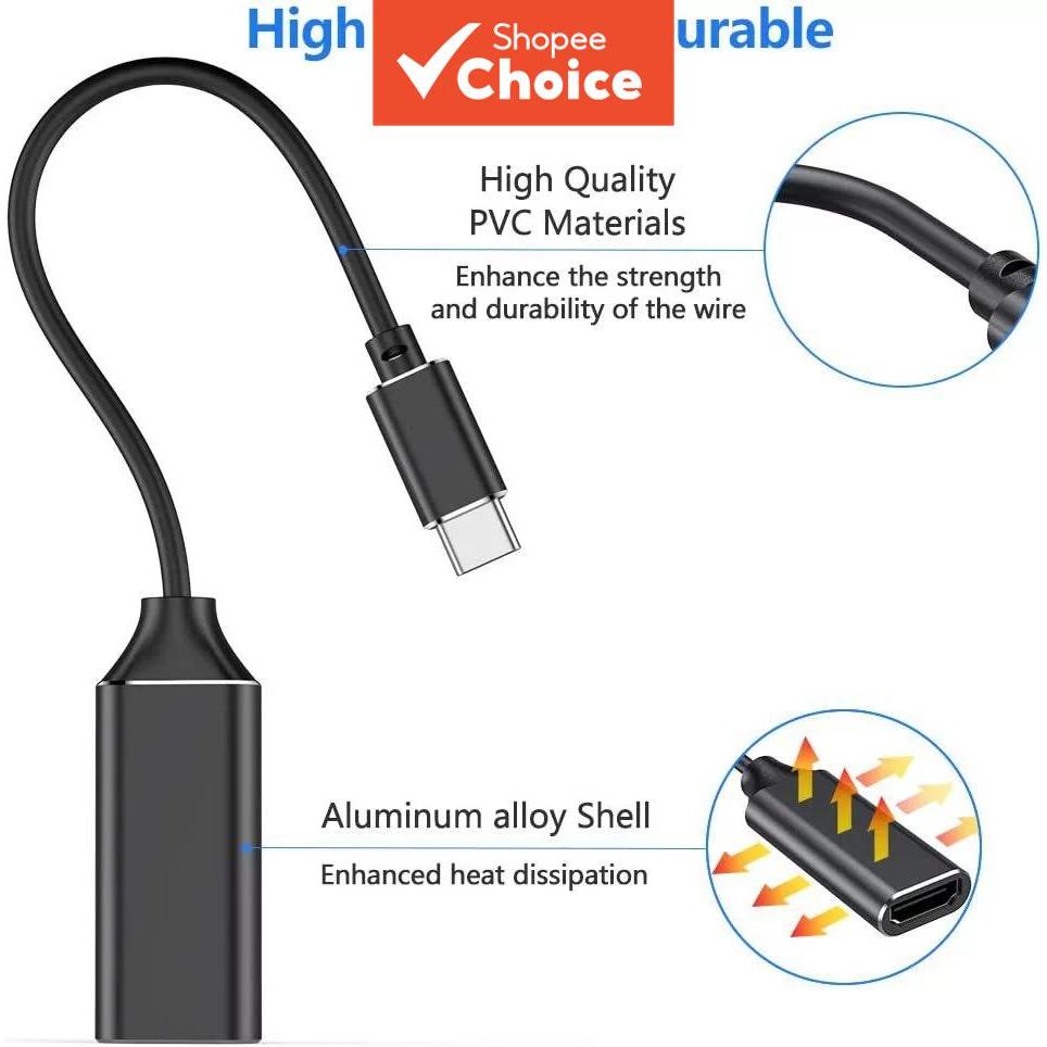 Adaptador USB-C para HDMI 4K, cabo USB 3.1 HDMI para MacBook, Samsung Galaxy S10, Huawei Mate P20 Pro, adaptador Type-C
