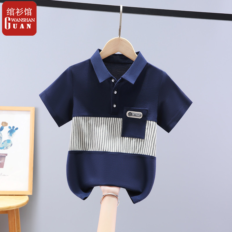 Meninos camiseta de manga curta roupas de verão 2026 novo estilo crianças rua-Fried camisa POLO grandes crianças plâncto