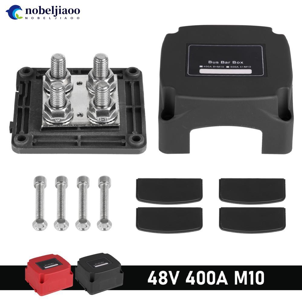 NOBELJIAOO 48V 400A Barra De Ônibus Negativa Com Tampa Bloco Terminal De Alta Corrente Para Carro , Barco , RV , Modific