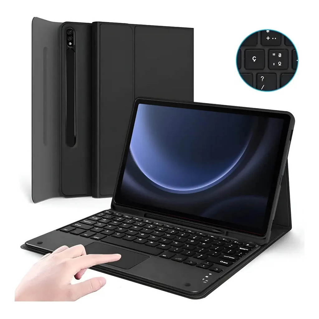 Case Teclado Touchpad Multitoque Para Galaxy Tab S9 Fe+ X610