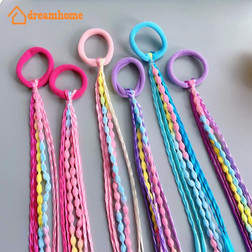 DREAMHOME Colorido Elástico Laços De Cabelo Faixa Com Peruca Trança Para Crianças E Adultos Moda Doce Diário Acessórios