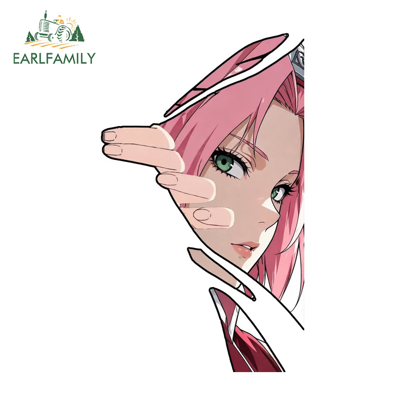 EARLFAMILY Naruto Haruno Sakura Tear Adesivos De Carro Personalidade Oclusão Scratch Motor Campervan Windows Capacete De