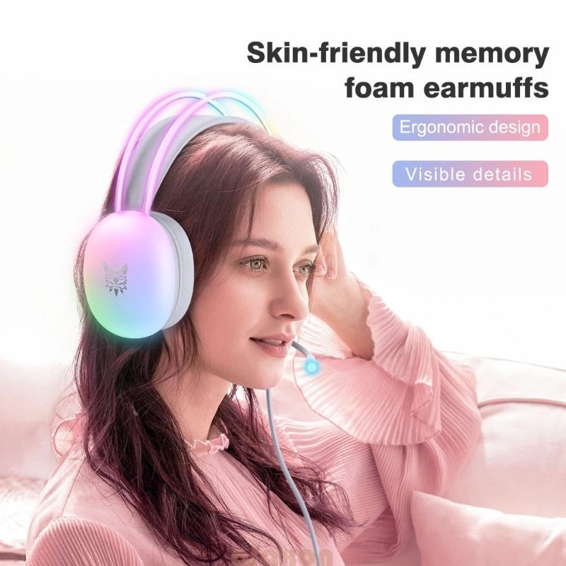 Gaming Headphone Graves Profundos Faixa Cabeça Ajustável Sobre A Orelha Fone Ouvido Microfone LED Lig