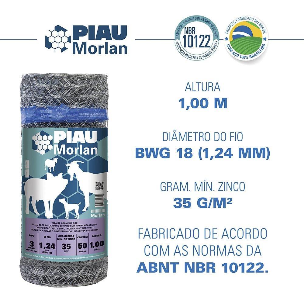 Kit 2 Tela Piau Morlan Mangueirão 3x18x1,00m 50m