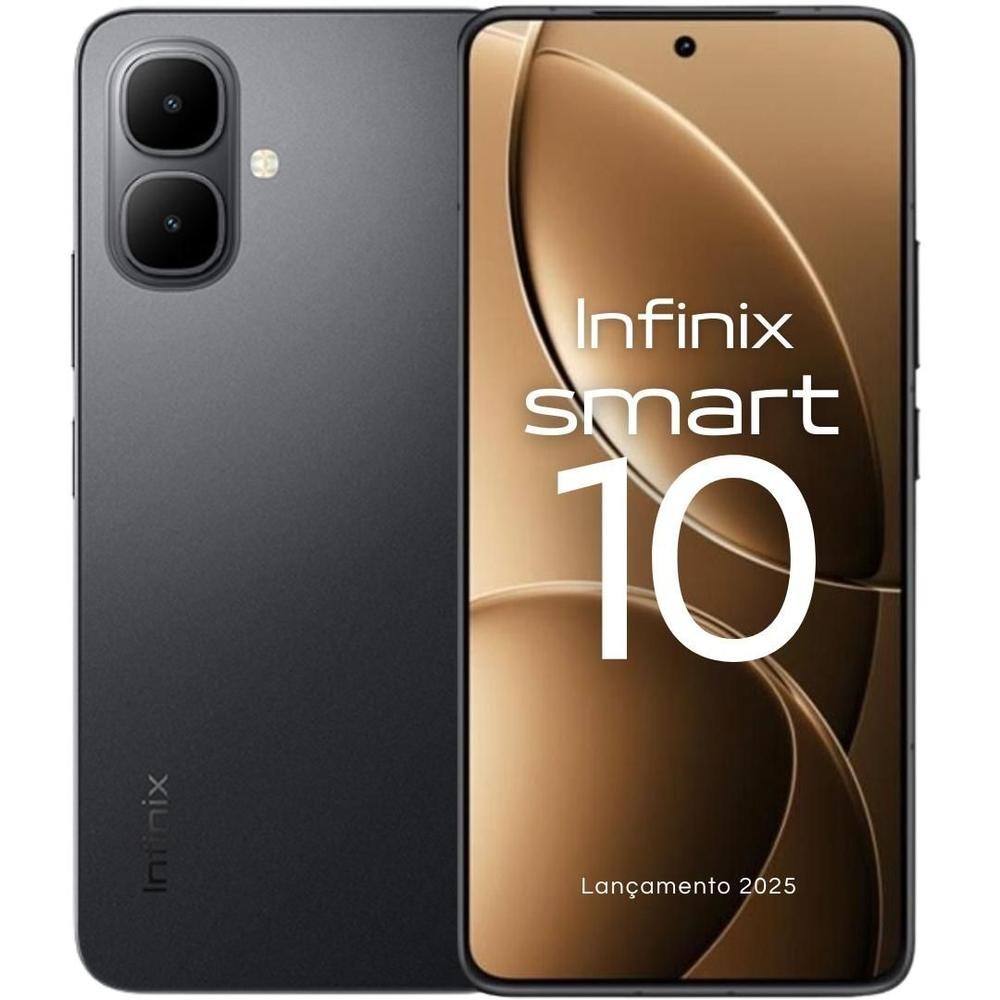 Celular Infinix Smart 10 128GB 8GB RAM Total Tela 120Hz Bateria 5000mAh Resistente IP64 NFC 4.5G Novo