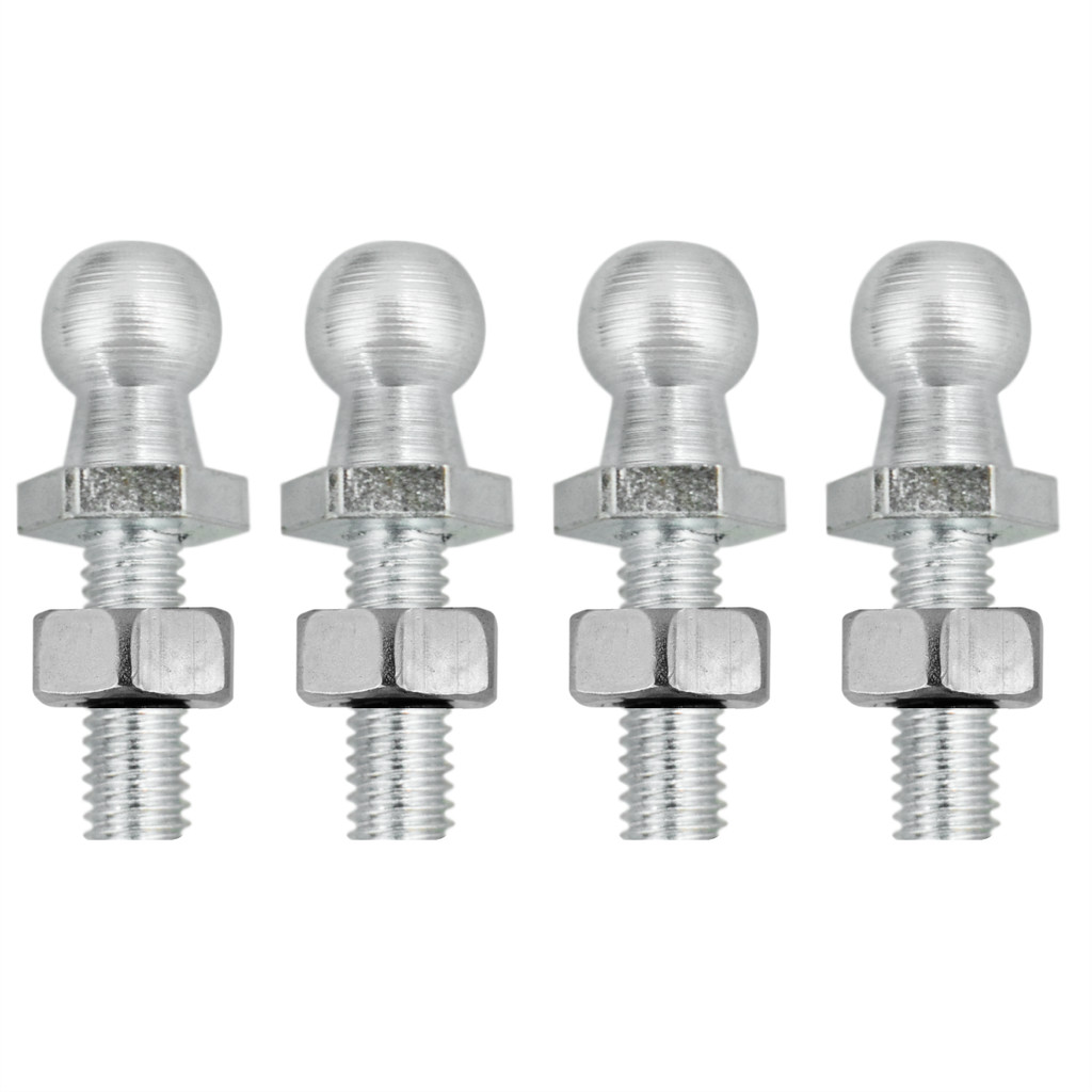 Kit 04 Parafusos Pino esférico Amortecedor Porta-Mala Capô Rosca M6 + Porcas