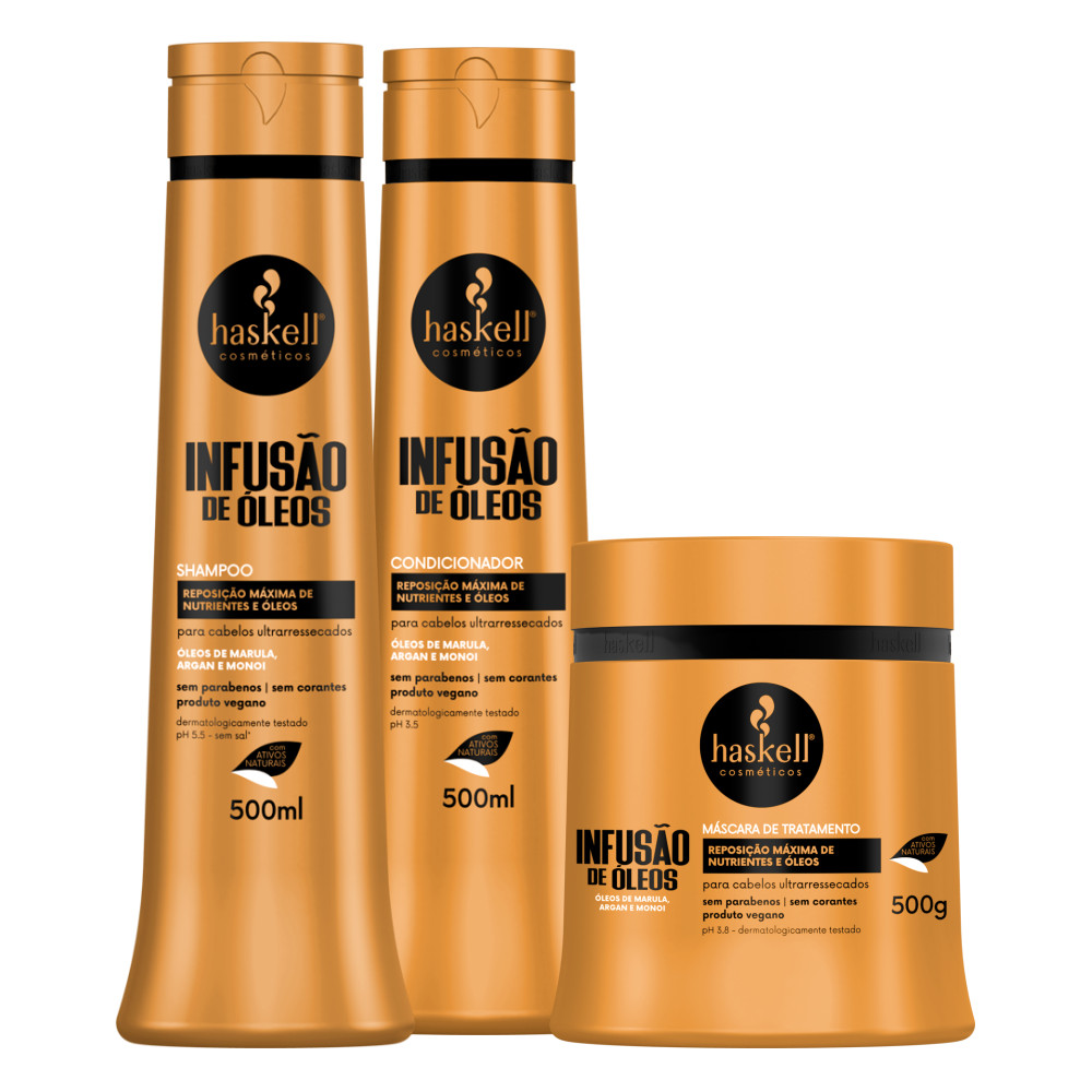 Kit Infusão de óleos 500gr Haskell (3 itens)