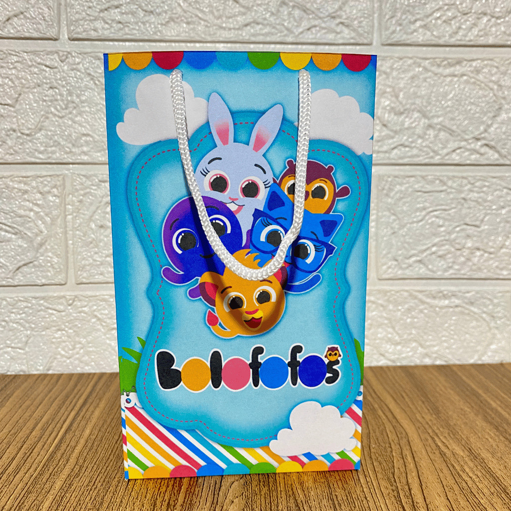 KIT PEGUE E MONTE SACOLINHAS  para Festa  Lembrancinhas Aniversário Mimos BOLOFOFOS MENINO AZUL