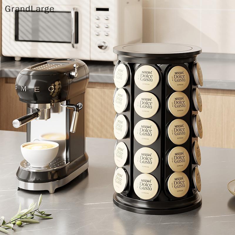 [GrandLarge] Suporte Para Copos K Carrossel 40 Cápsulas De Armazenamento Ra Organizador Giratório De Café De 360 Graus B