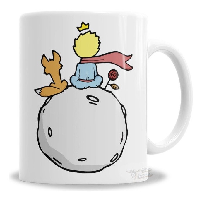 Caneca Porcelana Personalizada El Principito e Zorro En Su Planeta na  Porcelana 325ml | Presente Criativo Café ...